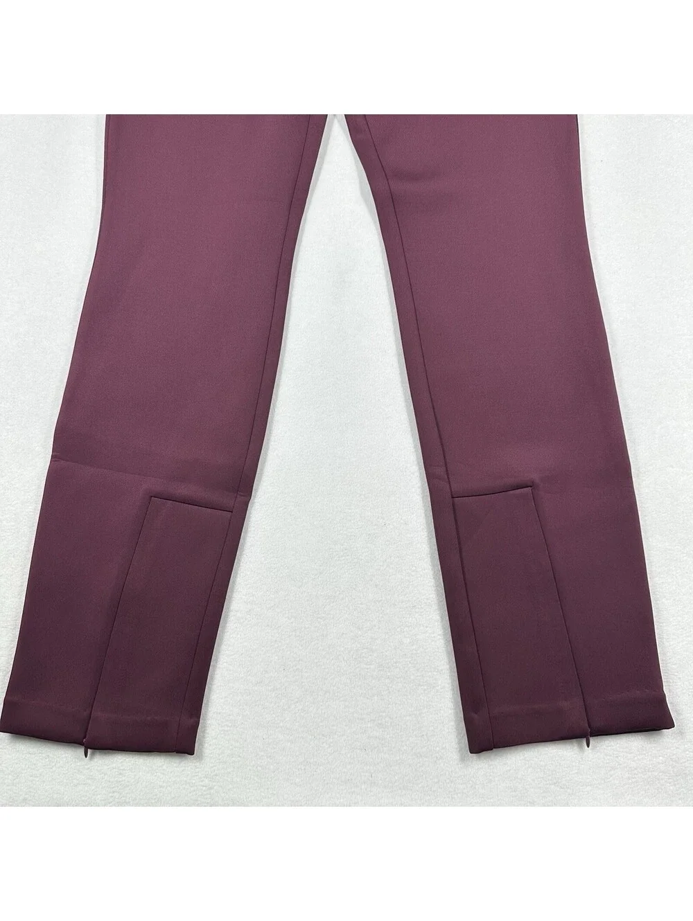 Good American Scuba Boss Pull On Slim Fit Pant Oxblood Ankle Zip Size L NWT